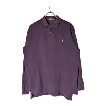 👕 Polo Ralph Lauren Long Sleeve Polo Shirt – Purple (Size L)