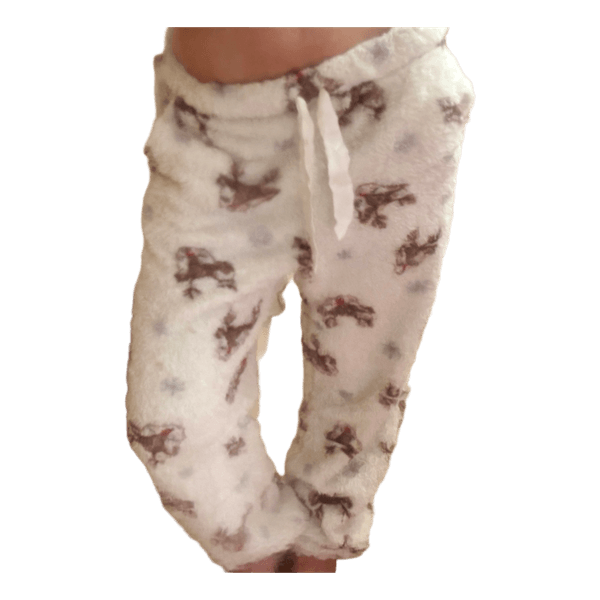 Plys pyjamasbukser med rensdyr