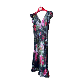 Vintage Mystery reversible floral midi-dress