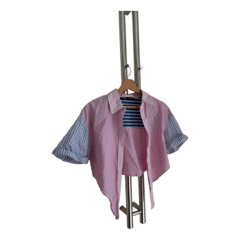 Striped cropped shirt