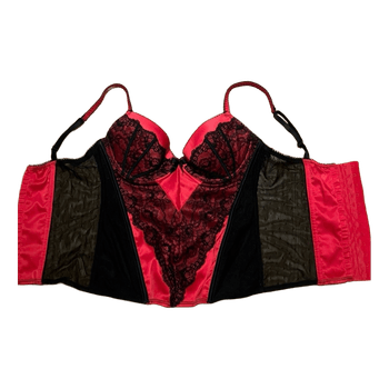 Red black lace corset