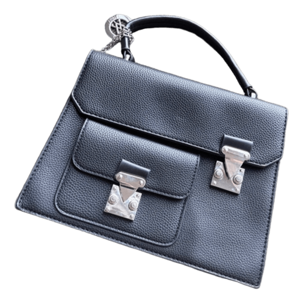 Black satchel bag