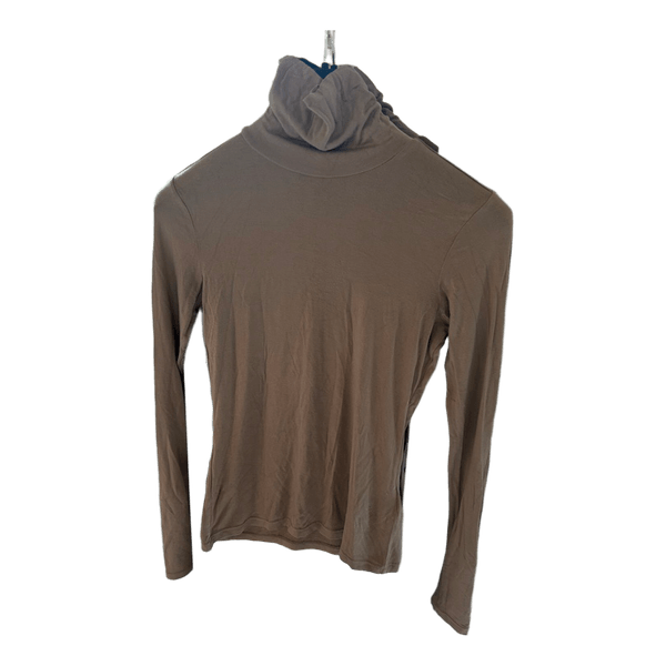 Brown turtleneck long-sleeved top