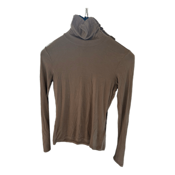 Brown turtleneck long-sleeved top