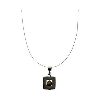 Silver square pendant necklace