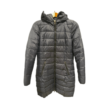 Quilted hooded down coat