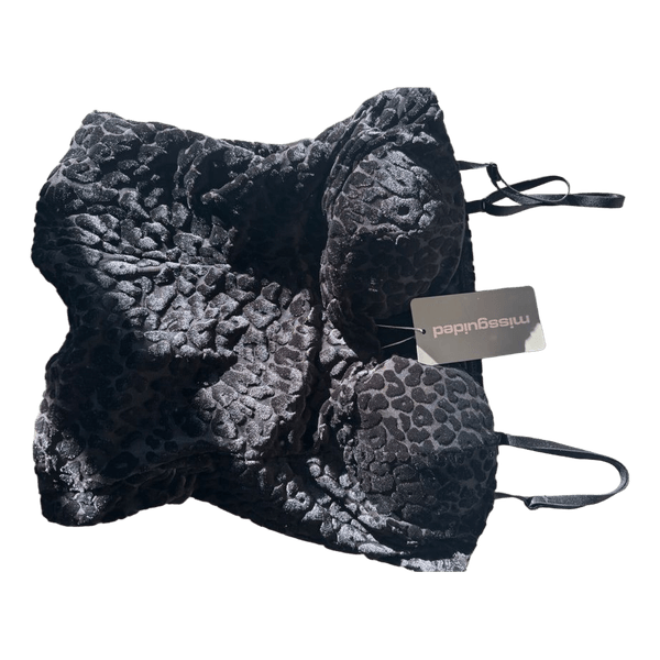 Black velvet leopard camisole