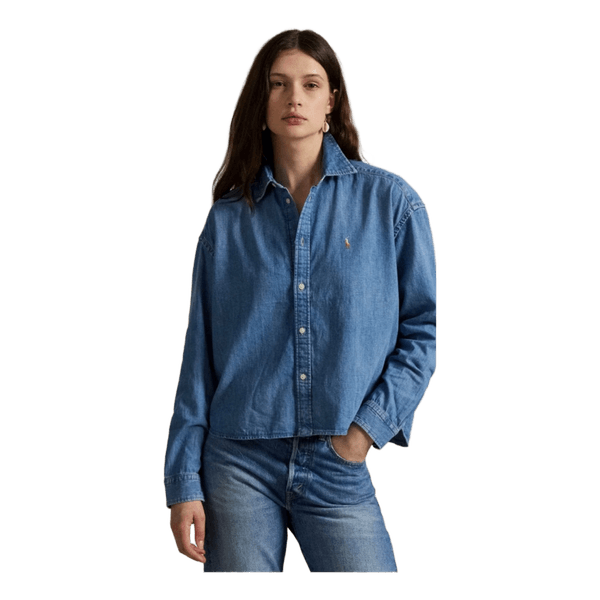 Blå denimskjorte
