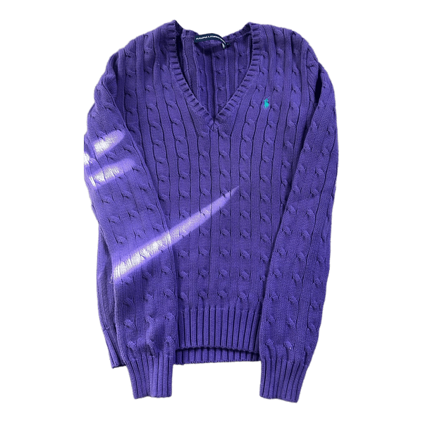 Purple cable knit sweater ralph lauren