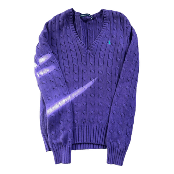 Purple cable knit sweater ralph lauren