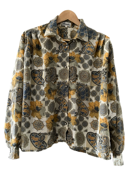 Patterned long sleeve blouse