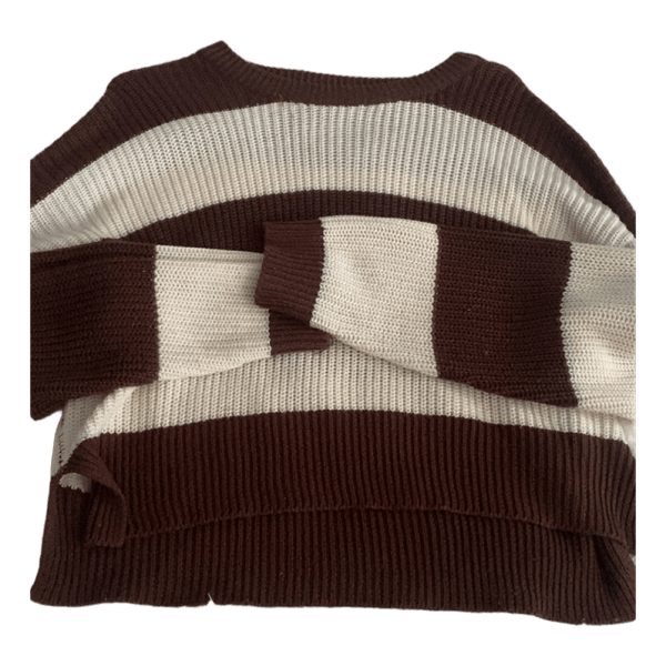 Brown striped knit sweater