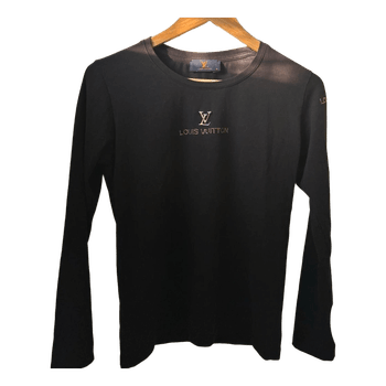Black long-sleeved logo top