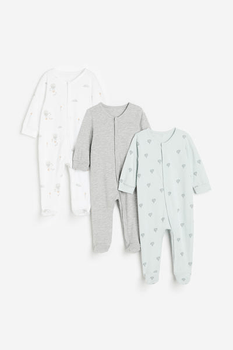 3-pack cotton sleepsuits