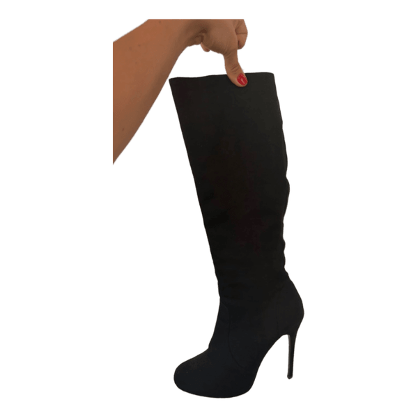 Black stiletto knee boots