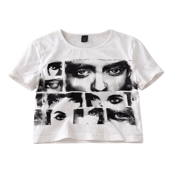 Graphic Eyes Crop Top – SHEIN