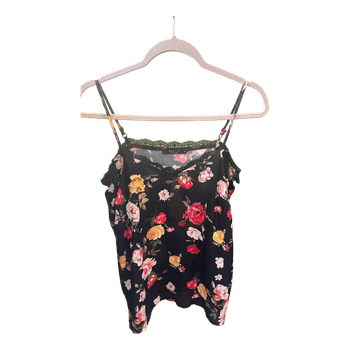 Black floral camisole top