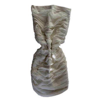 White ruched tube dress/skirt