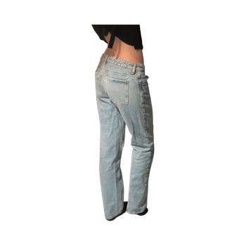 Light wash straight jeans