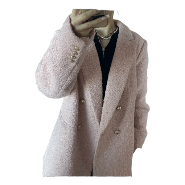 Lyserød tweed blazer H&M