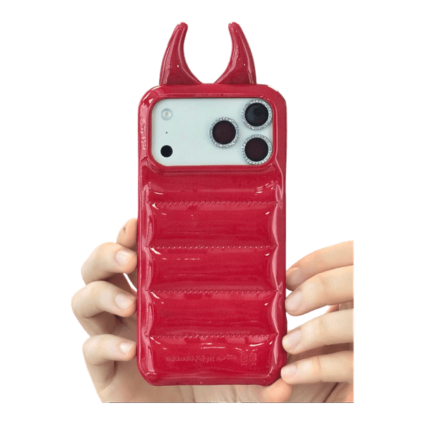 Red puffer phone case