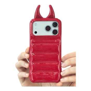 Red puffer phone case