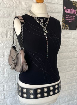 Black glitter sleeveless top 🖤