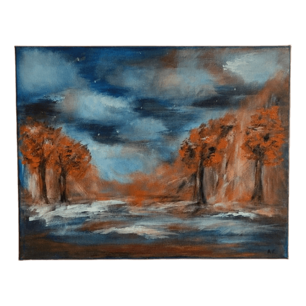 Autumn landscape canvas painting