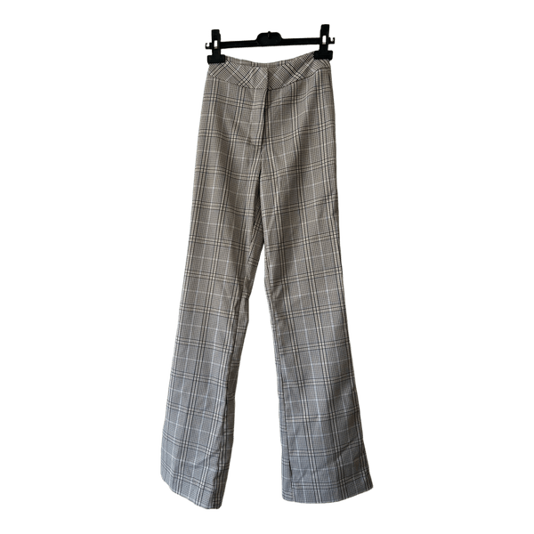 Checkered high-waisted trousers