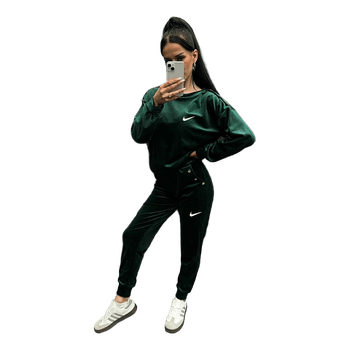 Dark green velour tracksuit