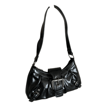 Black patent shoulder mini bag