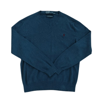 Ralph Lauren Laivastonsininen v‑aukkoneule (M)