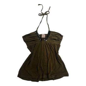 Khaki halter neck top