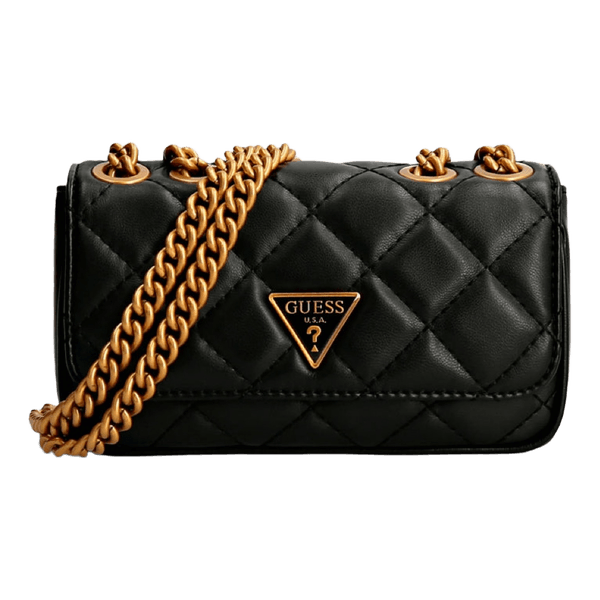 Black quilted shoulder bag GUESS