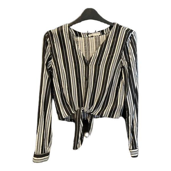 Black white striped blouse