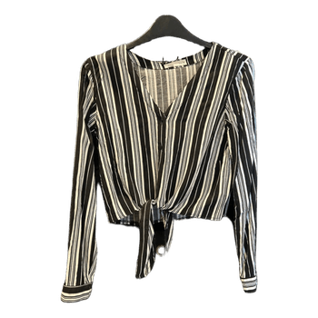 Black white striped blouse