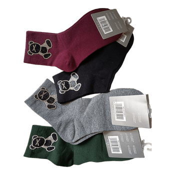 Socks with bear embellishment