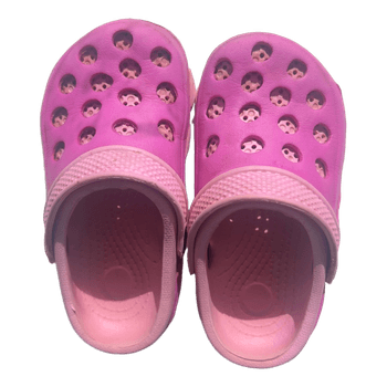 Pink rubber clogs