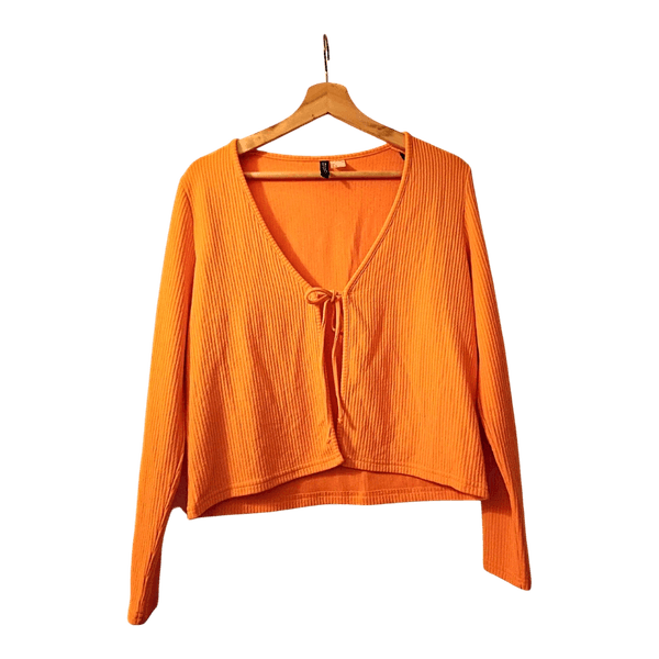 Orange H&M ribbed cardigan