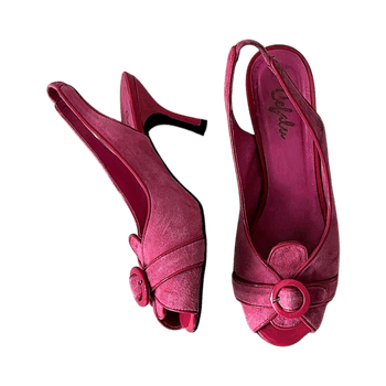 Cefalu pink flower heels