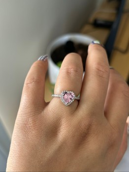 Pink heart ring