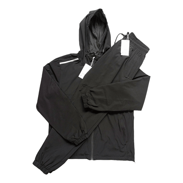 Black Zip-Up Hooded Tracksuit Set – Jacket & Joggers – Size L – BNWT