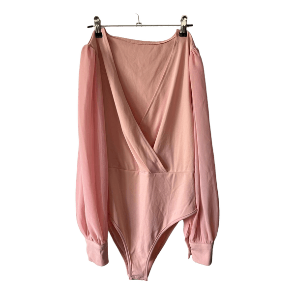 Pink polyester bodysuit
