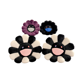 Plush flower pillows/cushions, 4 pcs