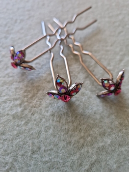 Set of 3 Hairpins with rhinestones