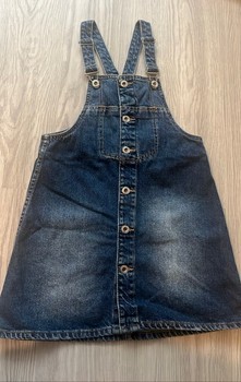 Blue denim pinafore dress