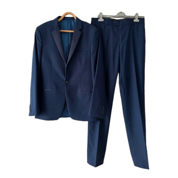 Blue slim suit set