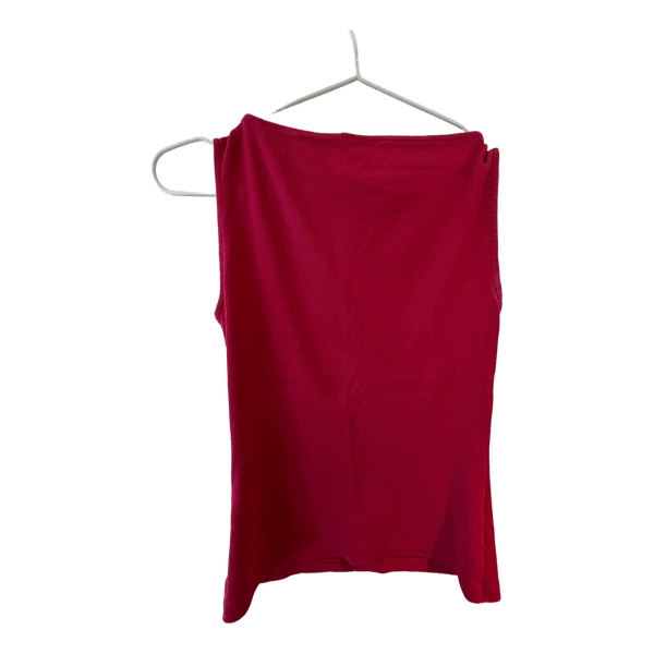 Rød ærmeløs ribtop