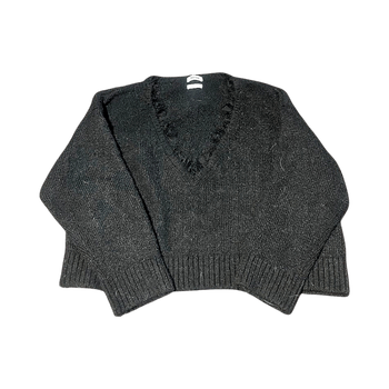 Lace-trimmed V-neck Sweater