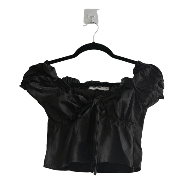 Black cotton crop top
